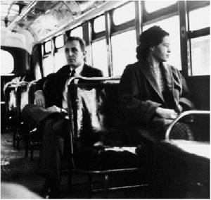 Rosa Parks on a bus