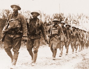 African-American troops in France during World War I.