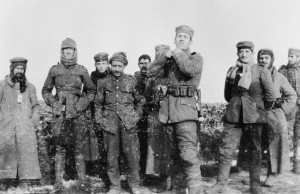 British and German soldiers during the Christmas Truce, 1914.
